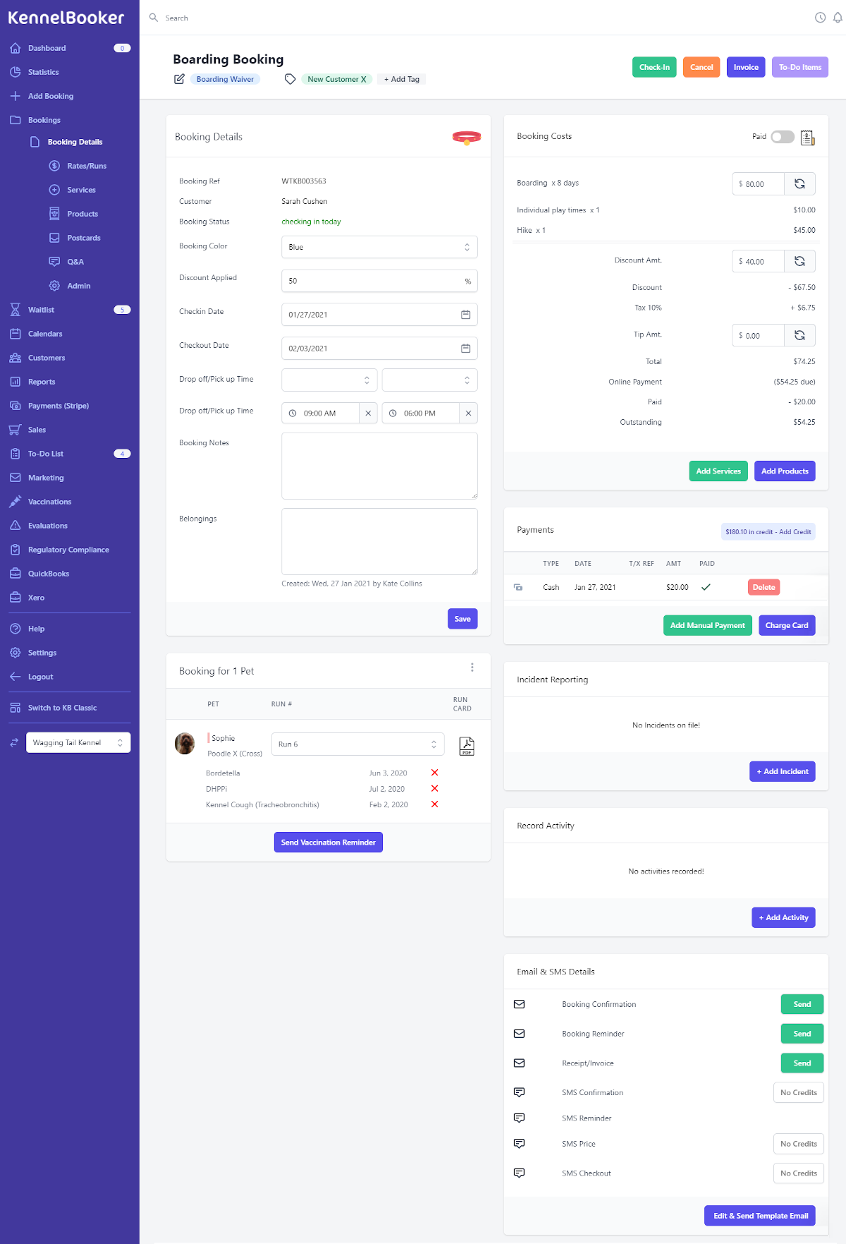 screenshot of Kennel Booker